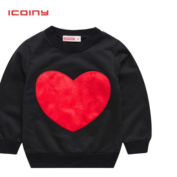 

2019 Spring Girls Sweatshirt Outwear HEART Printed Tops Coats Boy Long-sleeved Toddler Sweater Shirts Children's Clothing 2-7T