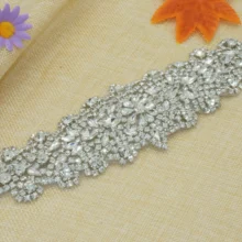 Shidianyi 10 шт горный хрусталь и жемчуг бисером Свадебная аппликация с лентой на голову аппликация мотивы со стразами идеально сочетаются с нарядным Wedding-RA124-Y9513