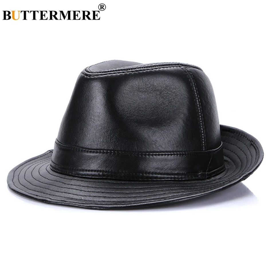 BUTTERMERE Fedoras мужские кожаные Трилби шляпы коричневые Btitish винтажные джазовые кепки мужские лоскутные из натуральной кожи джентльменская фетровая шляпа