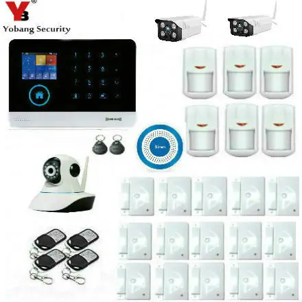 

Yobang Security WIFI RFID Card GSM Security Alarm System For Home Android IOS APP Remote Control with Wireless Outdoor IP Camera