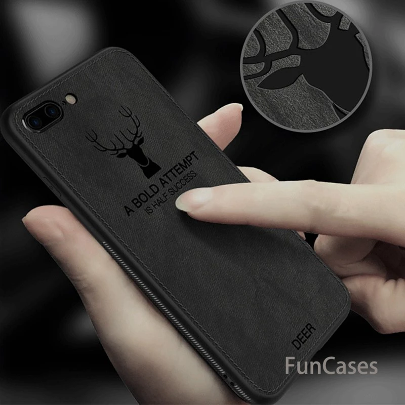 

Cloth Deer Phone Case For iphone X Xs Max Xr 7 8 6 6s Plus Ultra Thin Soft Silicone Fabric Texture Cover For iphone 7 8 6 s Plus