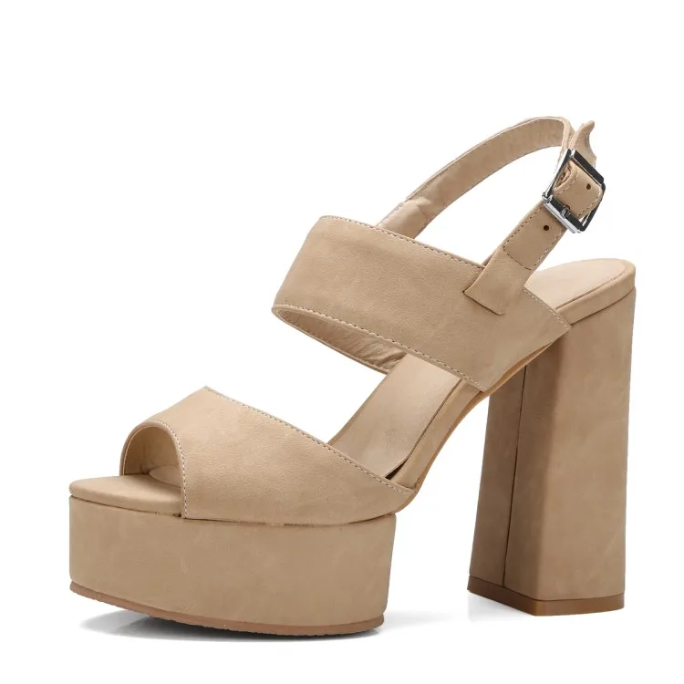 

British loafers ultra-high with waterproof Taiwan Roman sandals women's shoes buckle princess sandals large fish mouth shoes