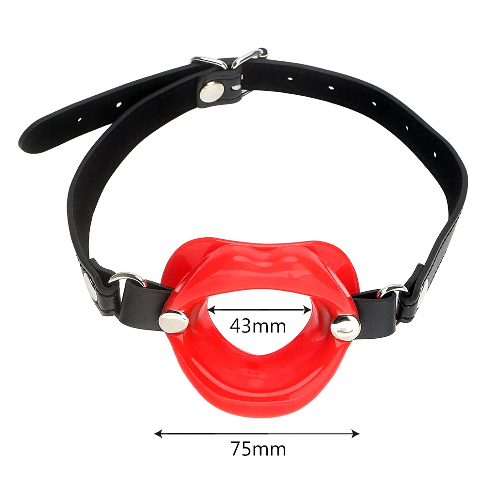 Sex Toys IKOKY Sex Toys For Couples SM Bondage Open Mouth Gag O Ring Oral Fixation Rubber Lips Adult Product Fetish Restraints Leather