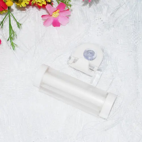 Пластиковая роликовая трубка соковыжималка Полезная Зубная паста Легкий дозатор держатель для ванной комнаты - Цвет: Белый