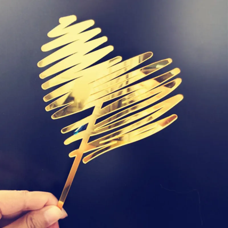 

Golden Glitter Acrylic Happy Birthday Cake Topper Cupcake Toppers Baby Shower Cake Flags Birthday Party Wedding Decoration
