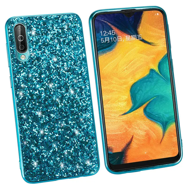 Для samsung A50 A70 чехол с украшениями в виде кристаллов, Цехин, для samsung Galaxy A10 A30 A40 A10S A20S A10E A20E A80 A50S A30S M10