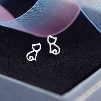 

Korean Fashion Silver Color Cat Earrings For Women Girls Romantic Earrings Party Jewelry Pendientes Brincos