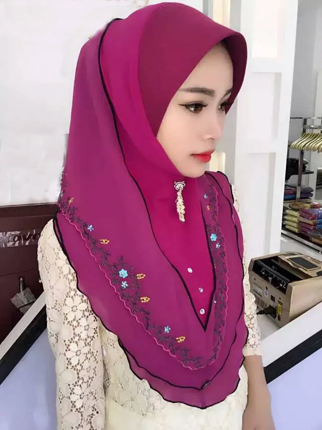 Senarai Harga Jinjin Qc 2019 New Fashion Women Viscose Scarf Rose