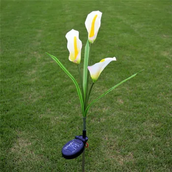 

3 LED Solar Light Solar Powered Lily Flower Stake LED Garden For Outdoor Yard Light Landscape Waterproof Lamp Decoration