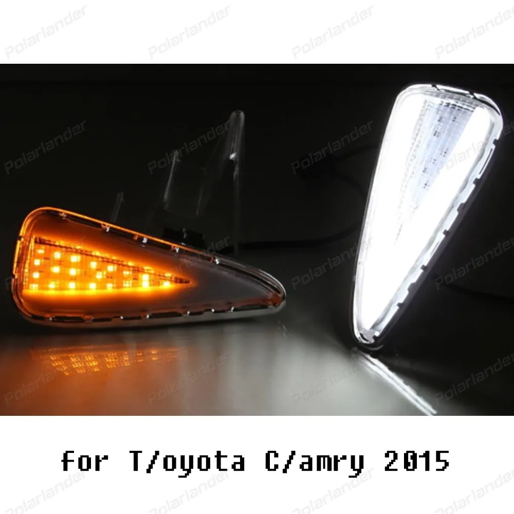 hot selling Turn Signal Fog Lamp car accessory led Daytime Running Lights DRL For T/oyota C/amry 2015