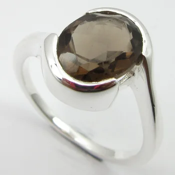 

Solid Smoky Quartzs Ring Sz 7 Face Width 12 mm Engagement Stone Unique Designed