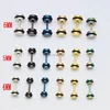 4 5 6MM Diameter titanium steel Black rubber circle dumbbell Men Punk Screw Back (pierced) stud Earrings ► Photo 2/6