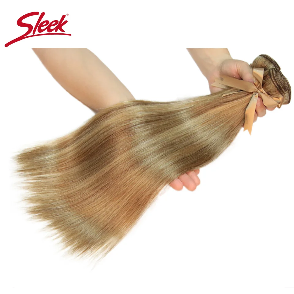 Sleek Remy P8/22 P27/613 P6/22 пианино Цвет перуанские пучки волос 8-24 дюймов, прямые человеческие волосы для наращивания волосы светлые для наращивания