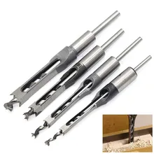 4PCS HSS Twist Drill Bits Woodworking Drill Tools Kit Set Square Auger Mortising Chisel Drill Set Square Hole Extended SawTP-021 4pc hss twist drill bits mortising chisel square hole mortiser drill bit for diy woodworking tools
