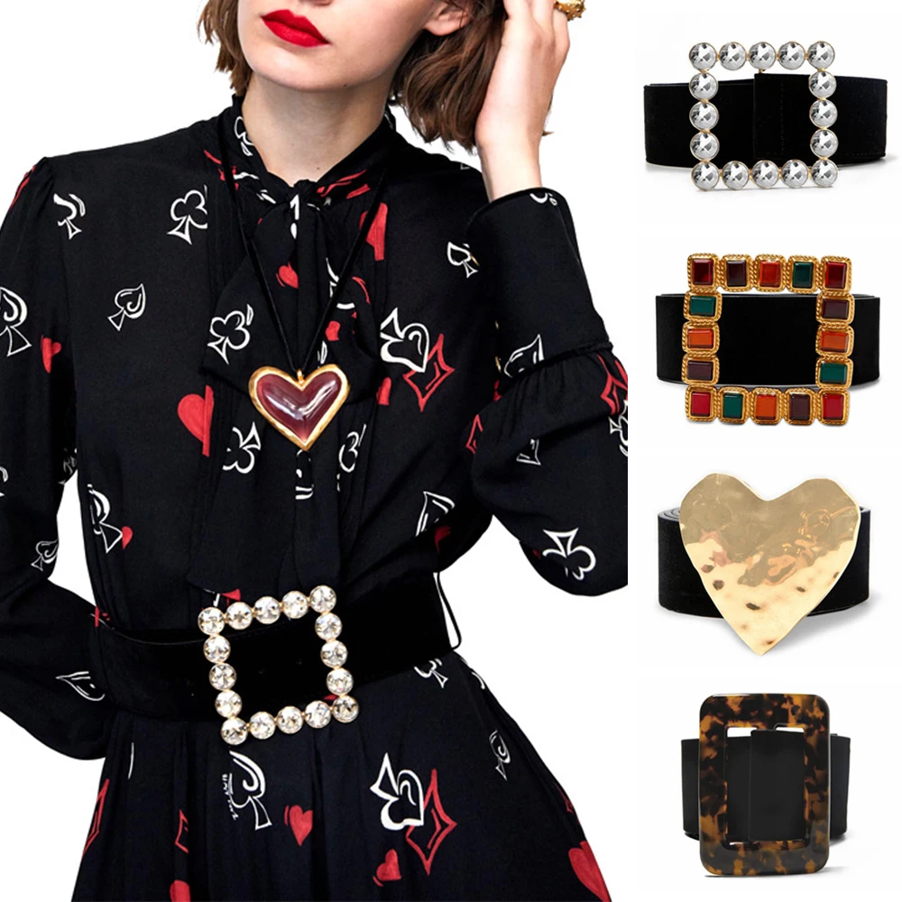 

1PC New Fashion Harajuku Belts For Women Heart Square Waist Belt Ladies Colorful Crystal Belly Chains Wedding Party Accessories