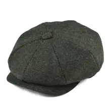 BOTVELA Wool Tweed Newsboy Cap 
