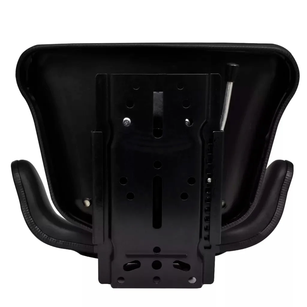  vidaXL Tractor seat with backrest and armrests longitudinal adjustment Black with a sliding slide d