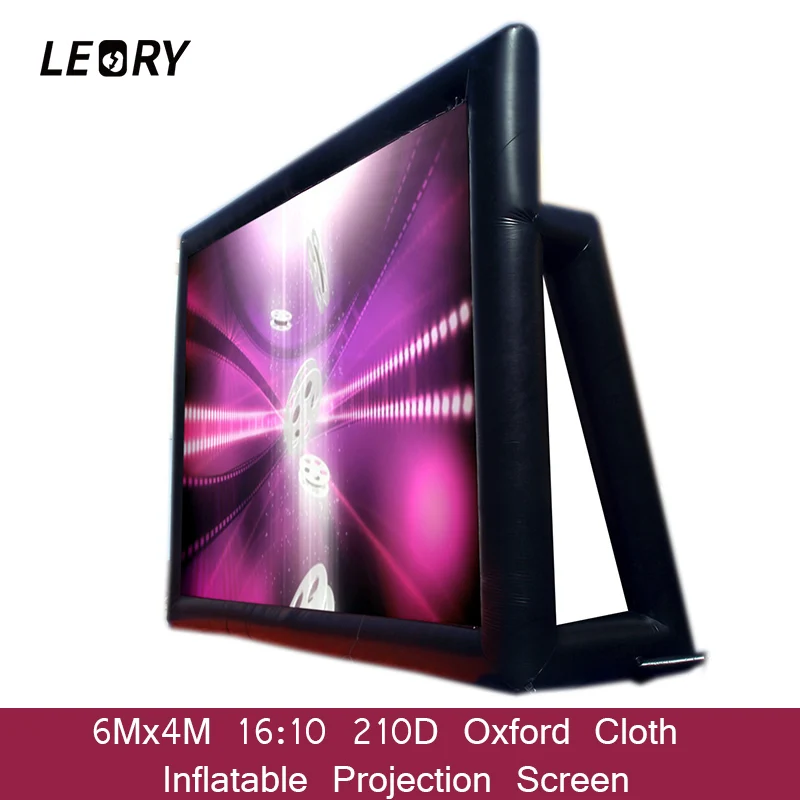 LEORY 6M x 4M 16:10 портативный надувной проекционный экран 210D ткань Оксфорд Матовые