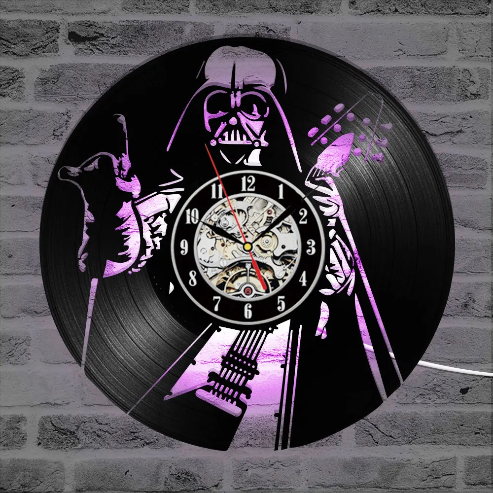 Виниловые LP записи 3D записи настенные часы Звездные войны полые CD записи Часы домашние подвесные настенные часы креативные и часы в античном стиле - Цвет: RECORD014A-LED