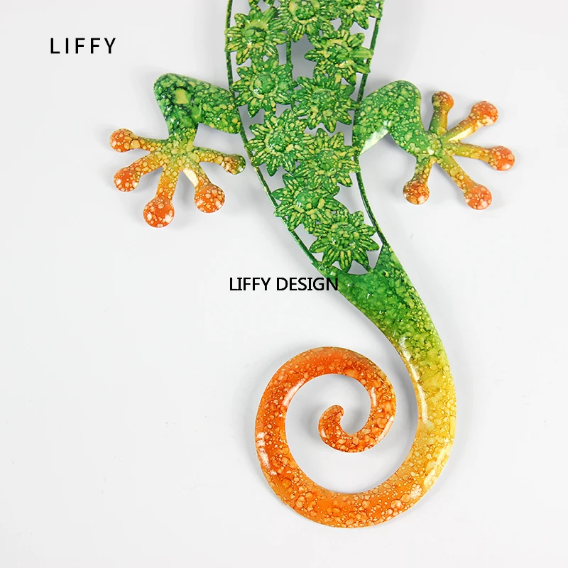 Liffy Metal Lizard Wall Art Garden Outdoor Decoration for Miniatura Yard and Home and Room Decoration for Garden Border