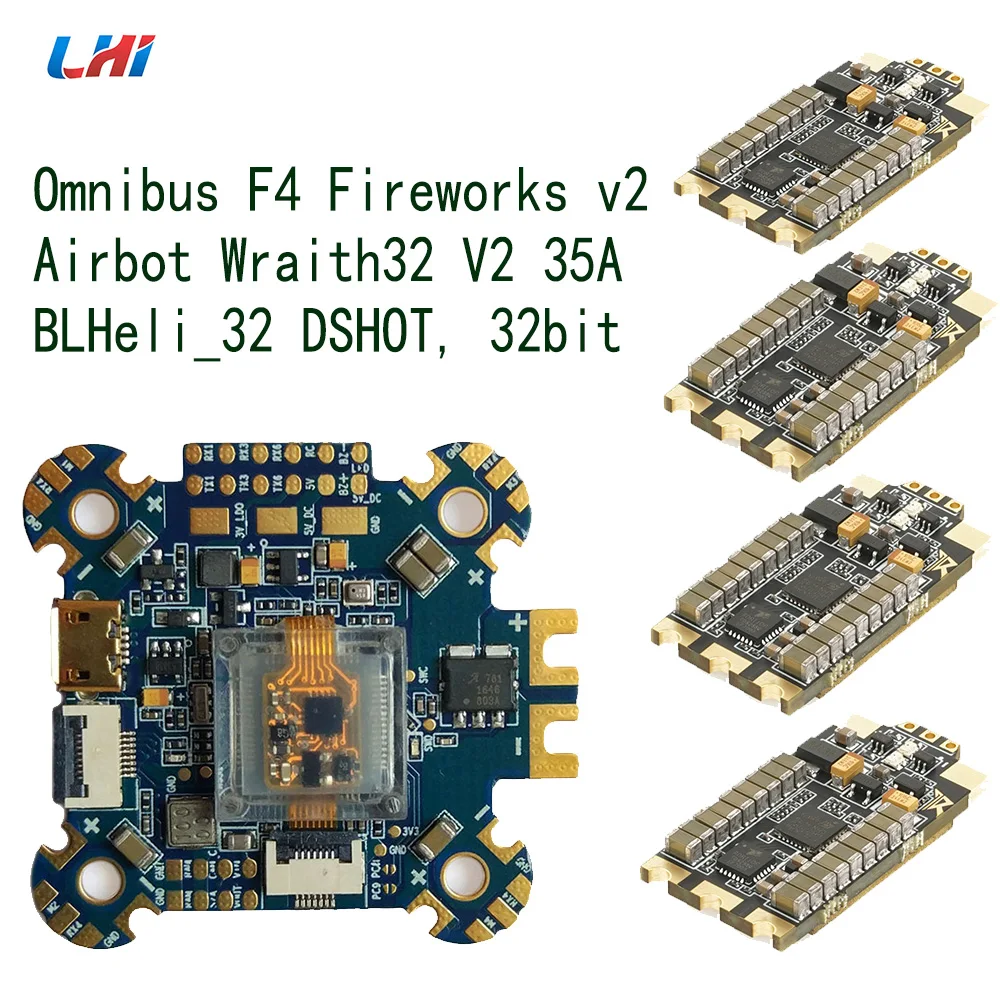 Omnibus F4 Fireworks v2 с Airbot Wraith32 V2 35A BLHeli_32 DSHOT 32bit и OSD Новое прибытие модель полета|Детали