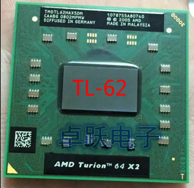 AMD Процессор ноутбука Turion TL-62 TMDTL62HAX5DM Процессор 1 м Кэш/2,1 ГГц/разъем S1/двухъядерный ноутбук процессор tl62 TL 62