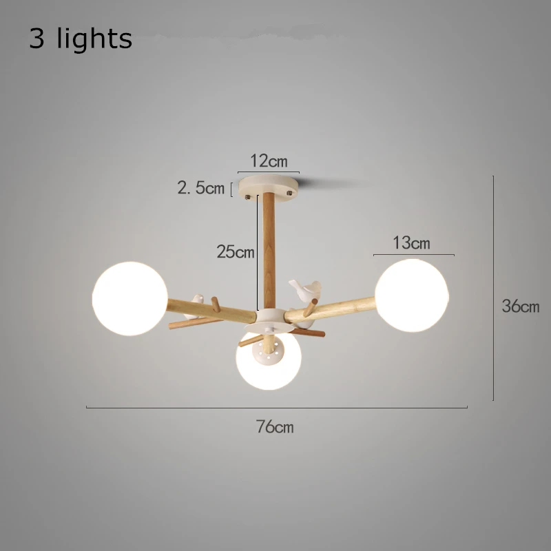 TRAZOS скандинавские стеклянные деревянные люстры для гостиной кафе промышленный блеск plafonnier Минималистичная Люстра для спальни освещение - Lampshade Color: 3 lights