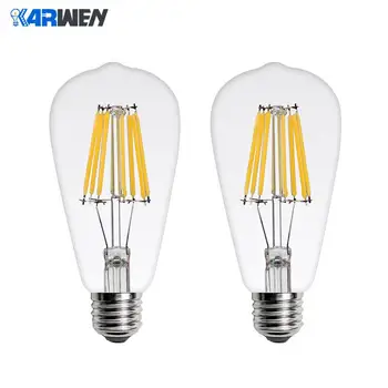 KARWEN LED gloeilamp Gloeidraad licht ST64 Antieke Vintage LED Edison Lamp 2 W 4 W 6 W 8 W glas Bal Bombillas LED lamp 220 V