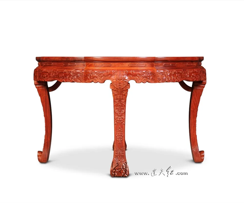 Round Table 126*80cm Redwood Office conference Desk Burma Rosewood Dining Room Furniture Solid Wood Neoclassical Annatto Fitment