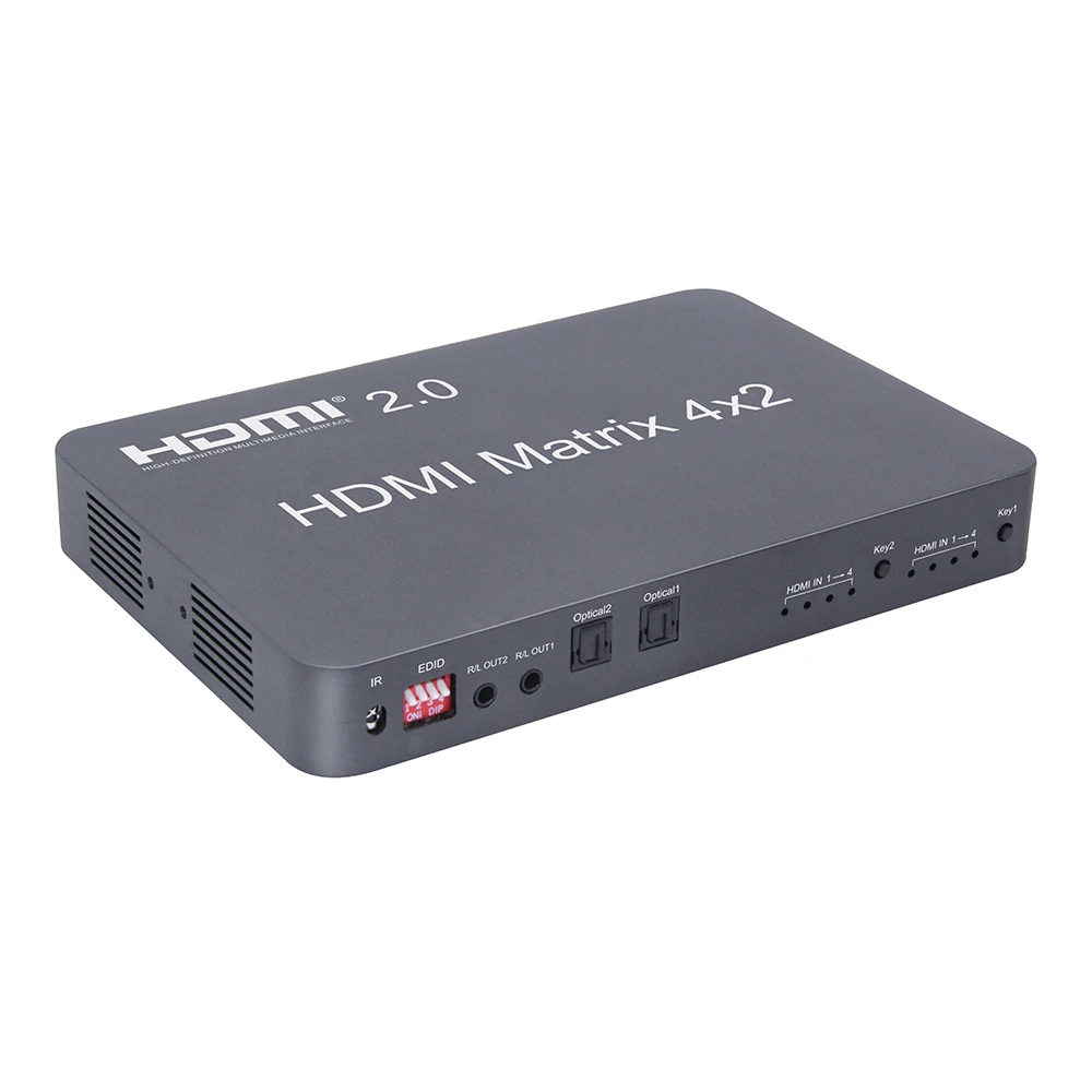 HDMI 2,0 Matrix 4x2 Scaler 4K 60Hz HDMI переключатель сплиттер матрица Поддержка аудио независимо от оптического или стерео LPCM/DTS