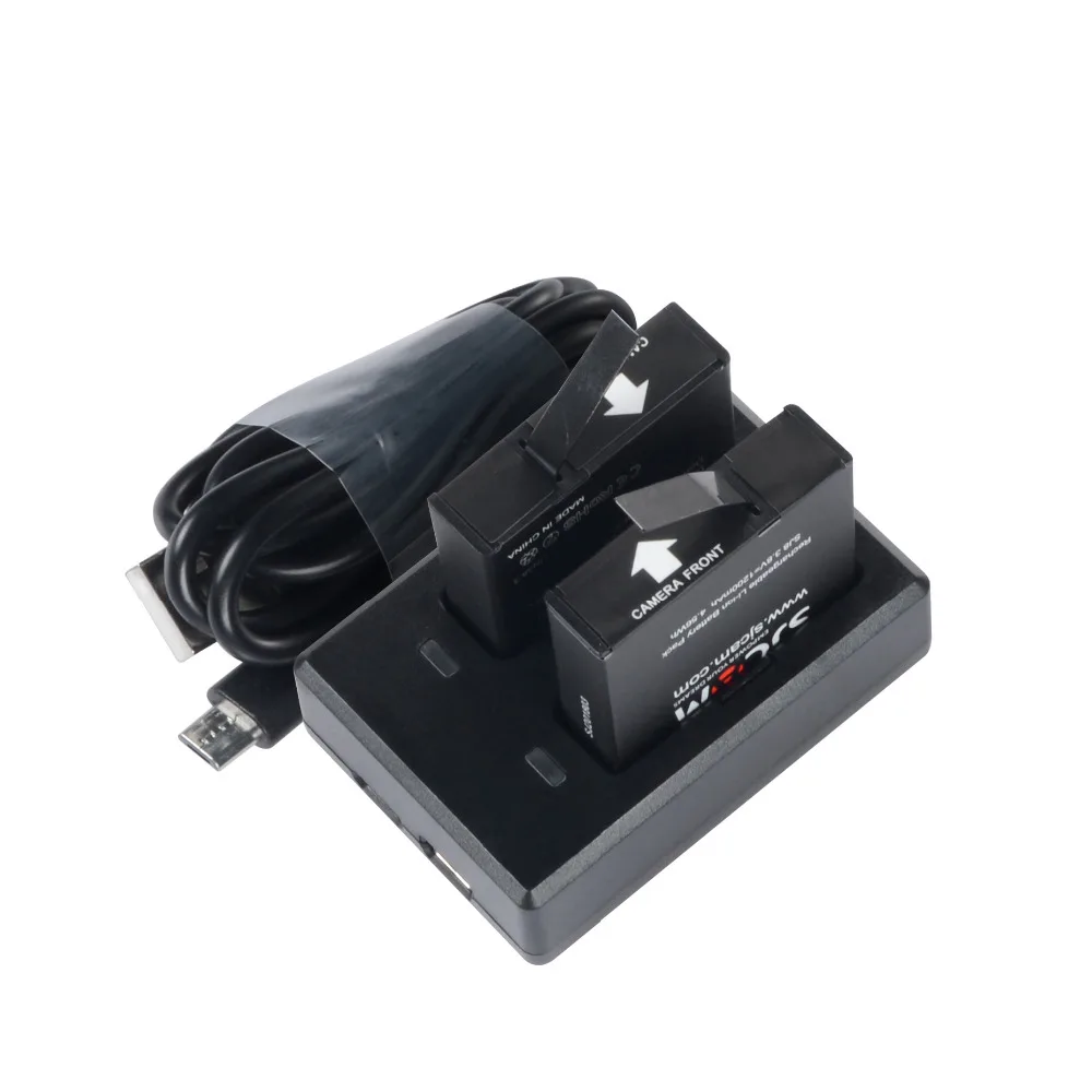 Günstig Original SJCAM SJ8000 Pro Batterie 2 stücke Batterien + Dual USB Ladegerät Li Ion Batterie für SJCAM SJ8000 SJ6000 SJ7000 Action kamera