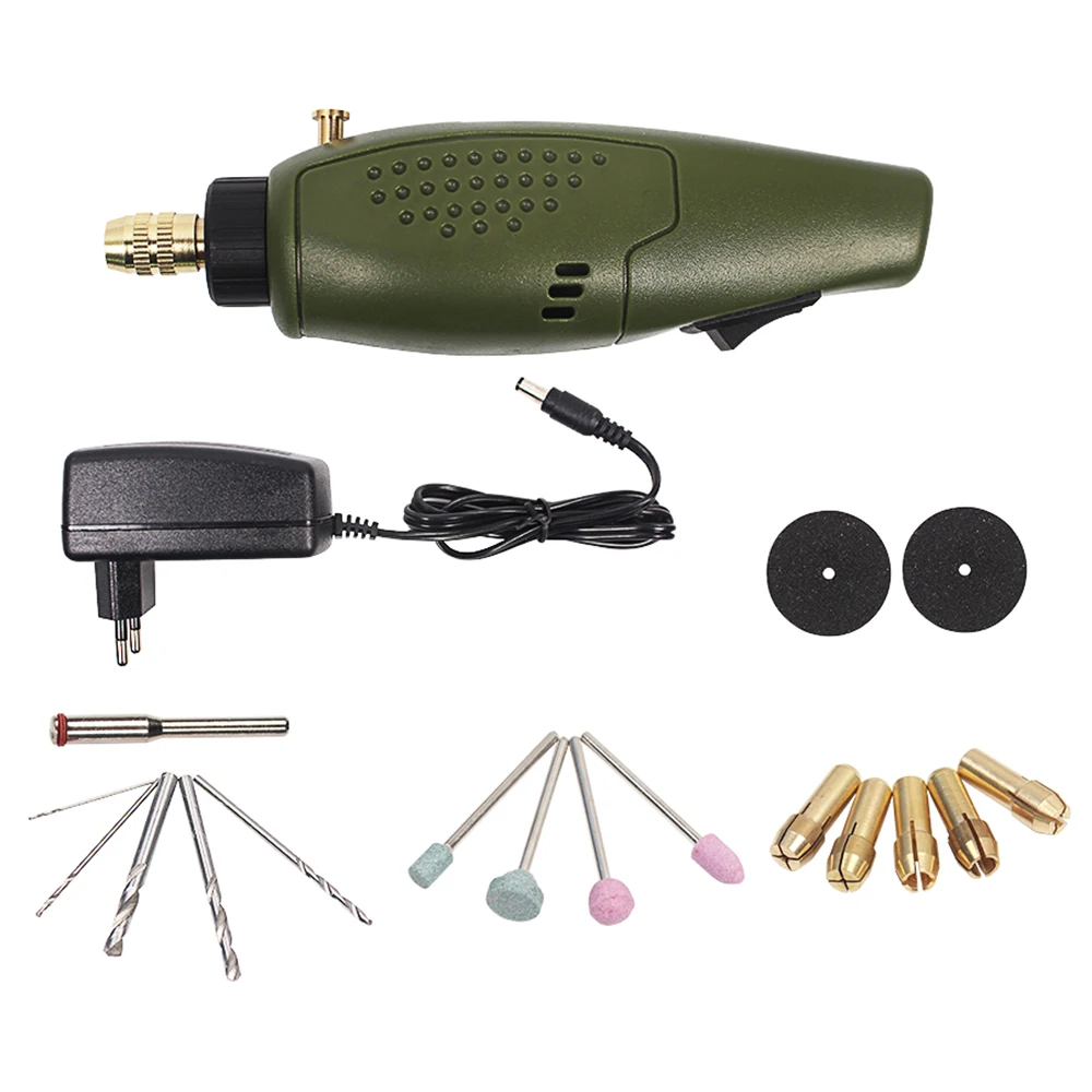 Online Dyh mini juego de accesorios de taladro eléctrico, herramienta amoladora de 12V CC para fresado de pulido y grabado (Enchufe europeo)