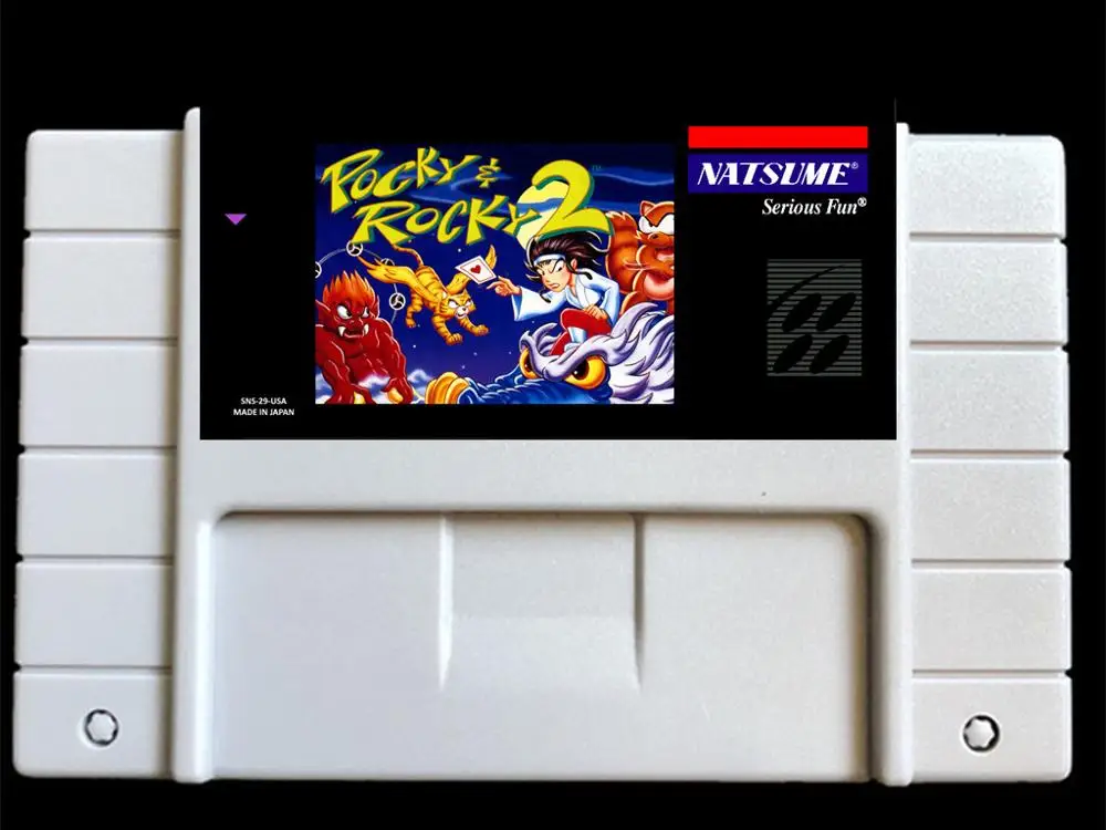 Карточка для видеоигр Pocky and Rocky 2 USA -NTSC Версия 46 pins версия NTSC Для Ретро игровой