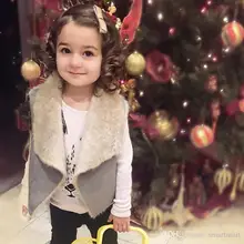 New Toddler Kids Girls Faux Fur Candy Waistcoats Suede Leather Fall Winter Jackets Outwears Western Sweet Kids Clothing