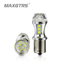 Maxgtrs 2×1156 светодио дный BA15S P21W S25 18 светодио дный 3030 фишек 6000 К белый красный желтый стоп-сигналы обратной лампы DRL автомобиль хвост лампы объектива