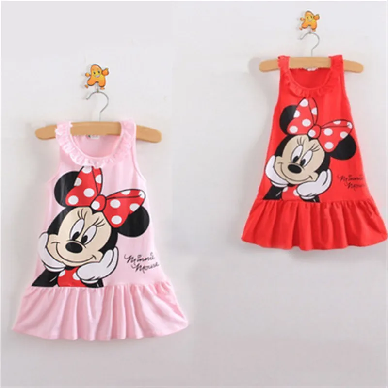 Girls Dress Minnie Kids Girls Clothes new summer Cute Cartoon Pattern Baby Girl Princess Dress Fashion Kids Dresses For Girls