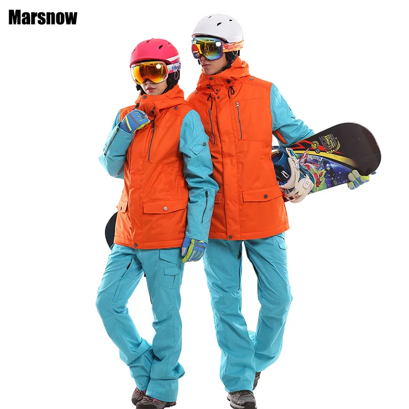 Waterproof snowboarding set couples windproof breathable ski suit women