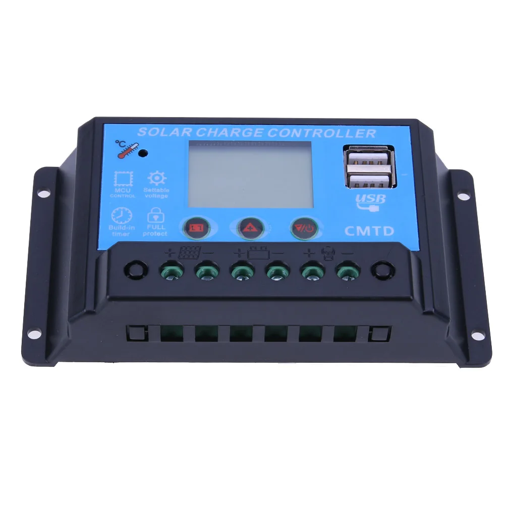 

Solar Charge Controller 12/24V 10A LCD Display USB 5V Solar Power Regulator Charge Controller Battery Protection