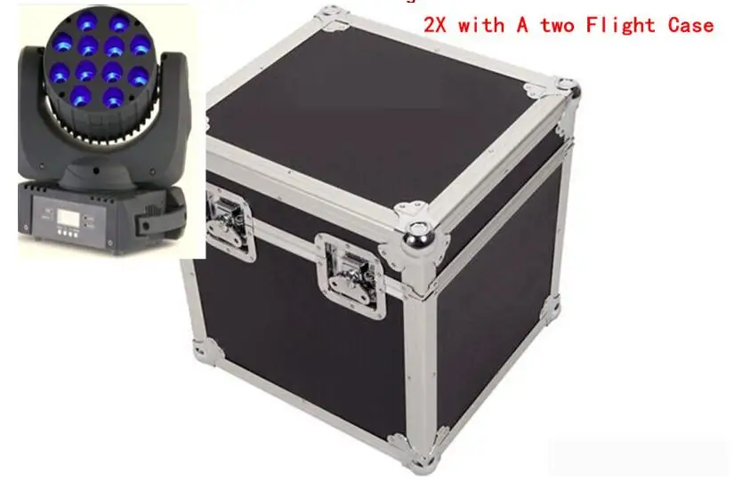 

2pcs/Lot 12x12W With Flight Case 150W LED Beam Moving Head Light dj equipment 12x12W RGBW Quad LED wash moving head Strobe
