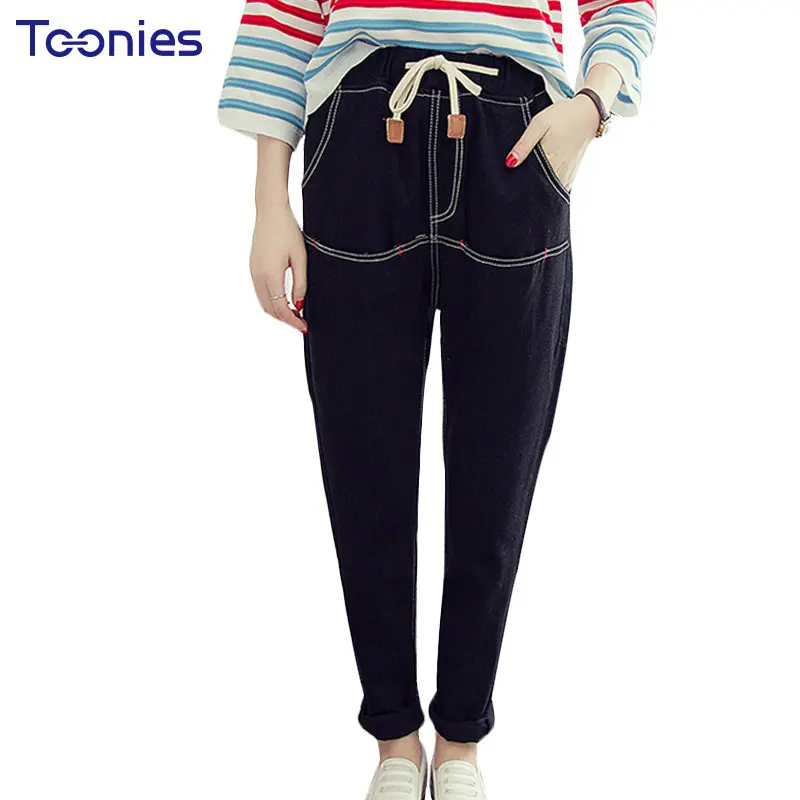 

Female Jeans Women Pants 2017 New Type Plus Size Boyfriend Style High Waist Loose Jeans Casual Pants Size Haren Long-pants S-5XL