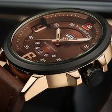 Mens Relógios Top Marca de Luxo De Quartzo-relógio de Couro À Prova D’ Água Esportes Homens Relógio NAVIFORCE Militar Masculino Relógio Relogio masculino