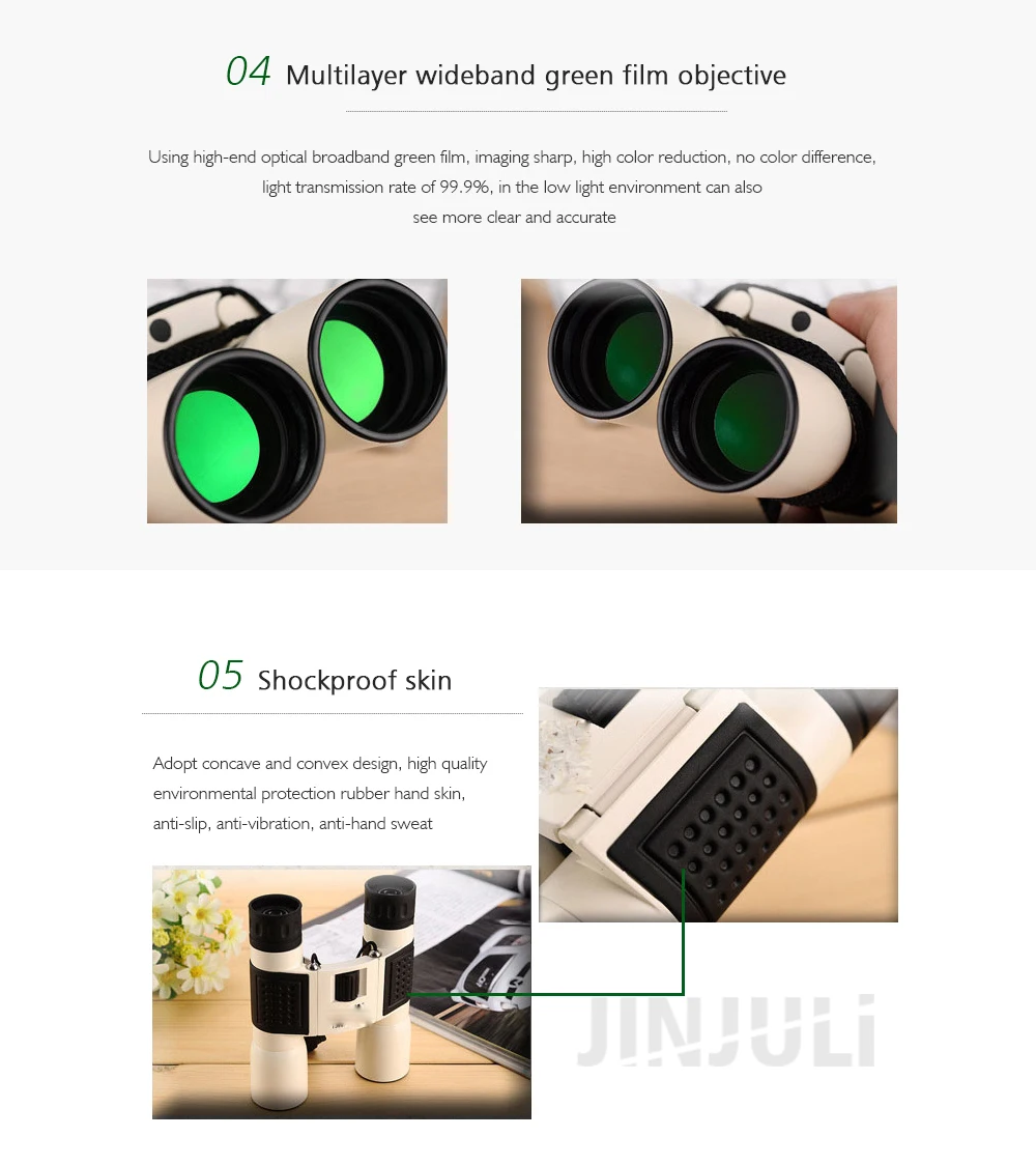 Jinjuli High-definition Close-up Portable Binocular Telescope 30X