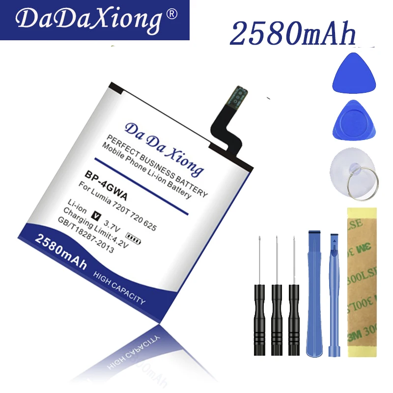 

Original Da Da Xiong 2580mAh BP-4GWA BP4GWA Li-ion Phone Battery for NOKIA Lumia 720T 720 625 625h Cell phone battery