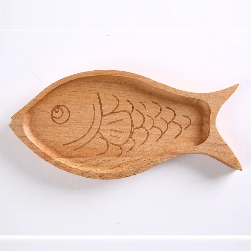 Креативная тарелка для десерта необычная деревянная детская посуда блюдо для суши посуда маленькая кофейная деревянная доска - Цвет: fish