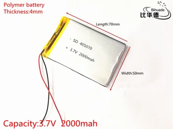 

Size 405070 3.7V 2000mah Lithium polymer Battery with Protection Board For MP4 PSP