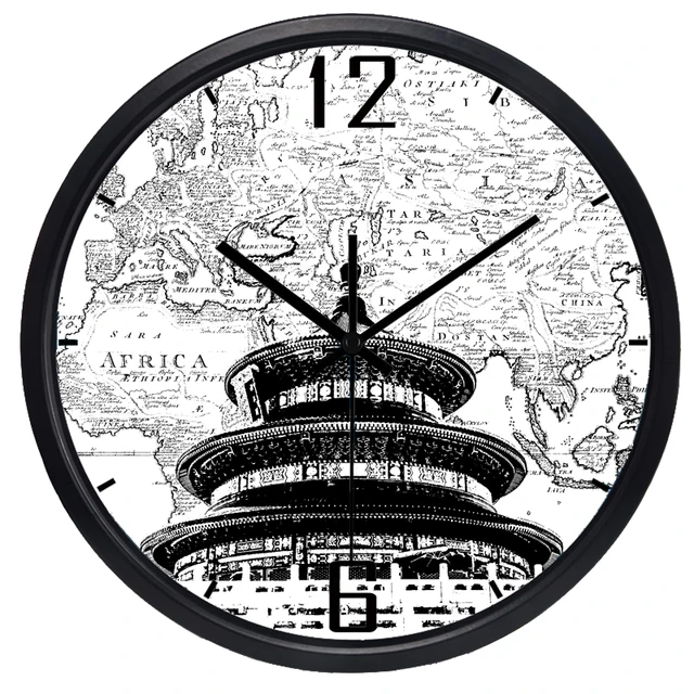World Famous Scenic Spots Beijing Tiantan Time Metal Glass Wall clock
