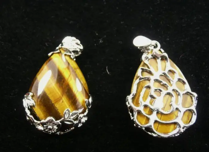 New (Mini Order 1)Tiger's Eye Teardrop Pendant 36x27mm Natural Stone Fashion Jewelery Making Beads Women Gift Wholesale | Украшения и