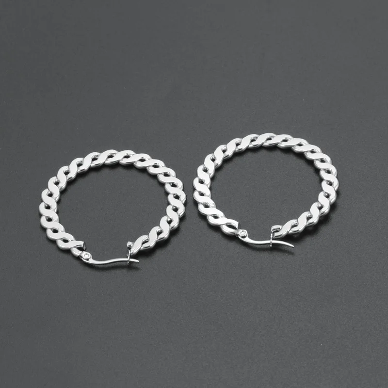 Серебряные/золотые серьги-кольца из нержавеющей стали для женщин Классические роскошные женские серьги Свадебные украшения(A1556
