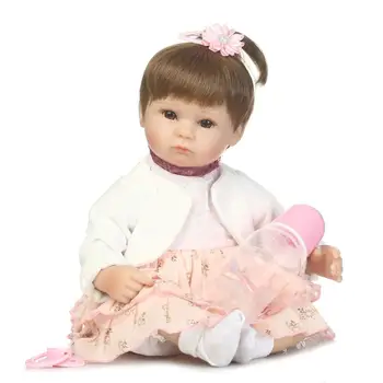 

Lifelike Princess Girl Reborn Doll 17 Inch Realistic Silicone Real Touch Newborn Babies Toy With Clothes Kids Birthday Xmas Gift