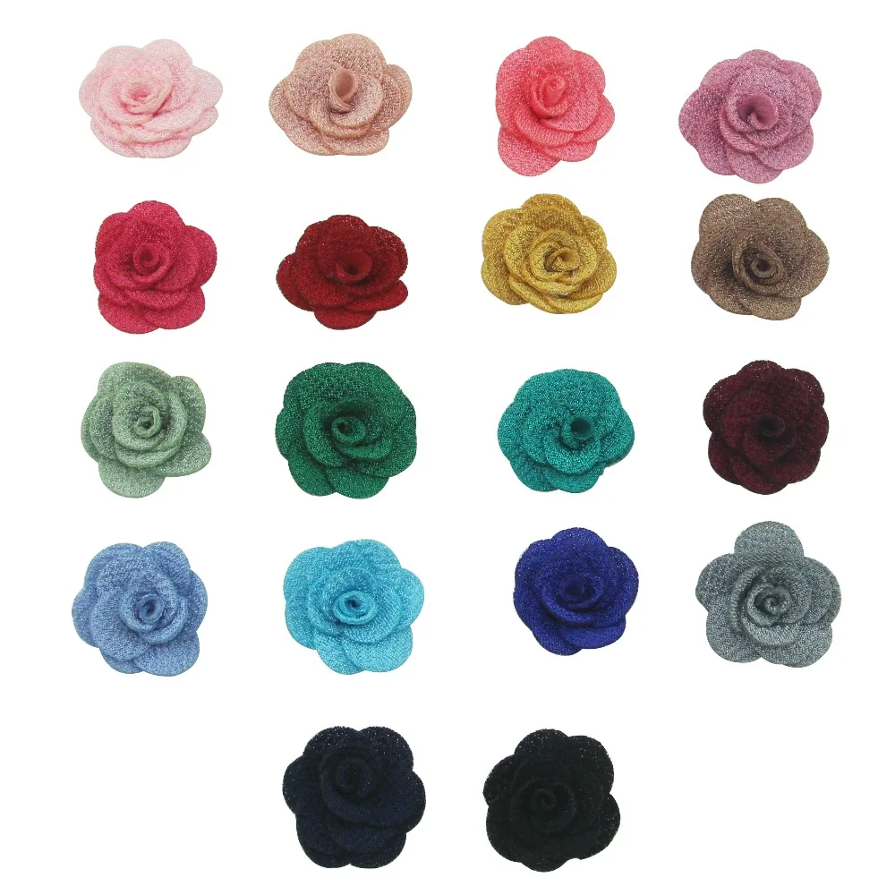 24pcs cheap flower Fabric artificial flower 2.5cm 18 colors for wedding dress holiday decoration can mix color